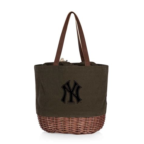 Officially Licensed MLB New York Yankees Canvas and Willow Basket Tote ...