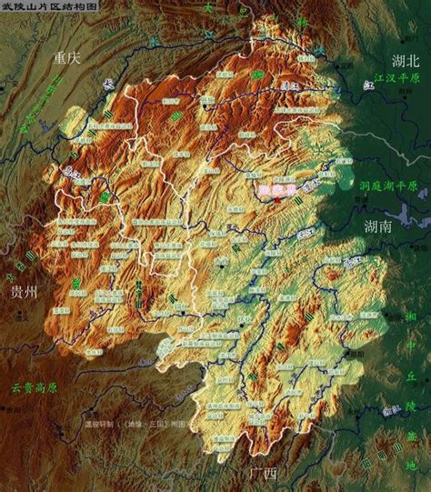 湖南地形图图片