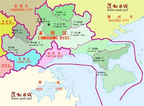 深圳龙岗区地图（点击图片可放大）