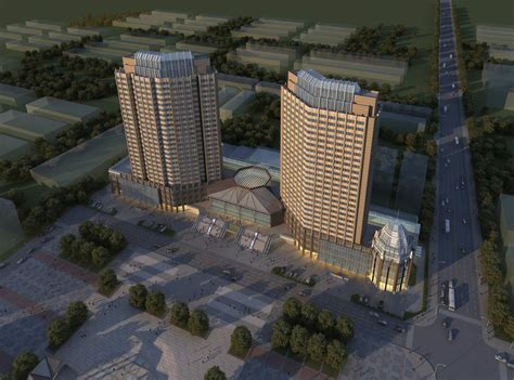 咸阳国际广场3dmax 模型下载-光辉城市