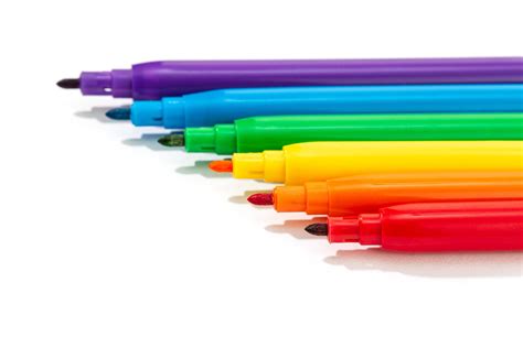 Colorful markers on a white background 1416068 Stock Photo at Vecteezy