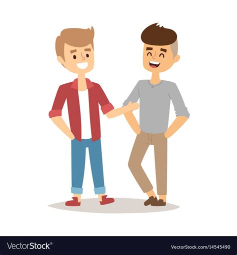 Gays happy couple cartoon relationship characters Vector Image
