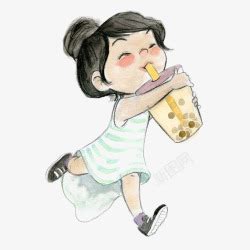 温柔喝奶茶头像女生