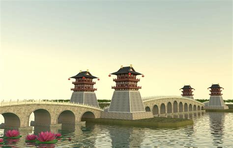 隋唐洛阳城天津桥复原设计效果图 - 洛阳图库 - 洛阳都市圈
