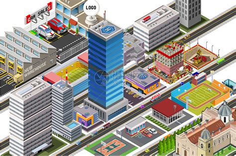 立体2.5D等距城市插画AI其他设计素材海报模板免费下载-享设计
