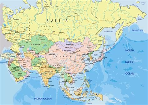 亚洲行政地图图片