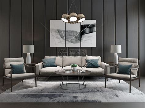 新中式客厅沙发效果图图片素材-正版创意图片500792080-摄图网