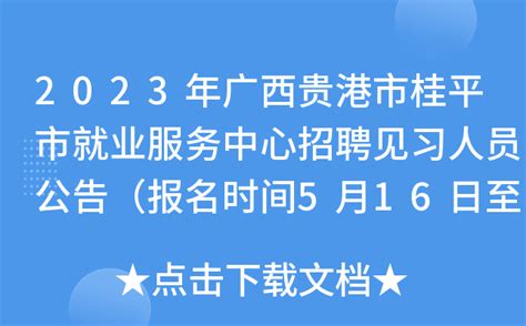 2023年广西贵港市桂平市就业服务中心招聘见习人员公告（报名时间5月16日至25日）