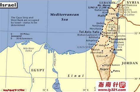 以色列地图_约旦以色列地图 - 随意云