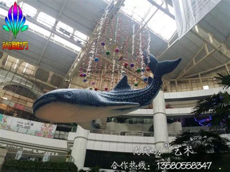广州玻璃钢雕塑泡沫雕塑SDFL10M仿真鲸鱼造型商场中庭DP小点装饰 ...
