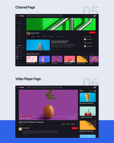 精品素材：YouTube网站概念UI设计模板 – 简单设计