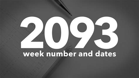 2093 Calendar Week Numbers and Dates - List of National Days