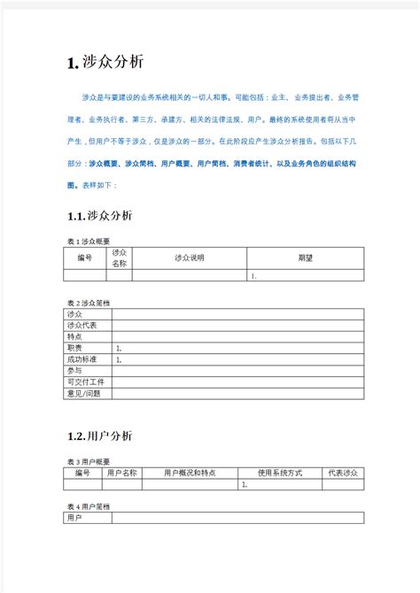 用户需求说明书模板 - 文档之家