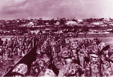 二战中的冲绳岛战役，美军火烧敌军阵地，被俘的士兵抱头哀嚎