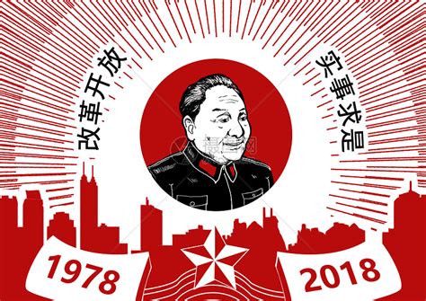 改革开放四十周年纪念海报-图小白