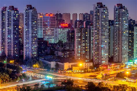 武汉航拍城市夜景全貌高清图片下载-正版图片501389712-摄图网