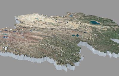 青海地形地势地貌3D模型地图,其他场景,场景模型下载,摩尔网(CGMOL)