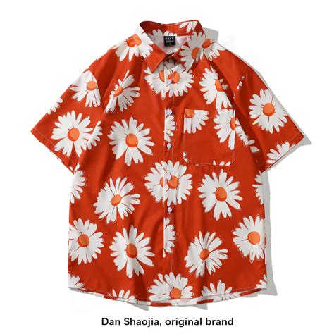 夏季五分袖衬衫男宽松沙滩花衬衣夏威夷海边度假旅游短袖上衣服潮-阿里巴巴