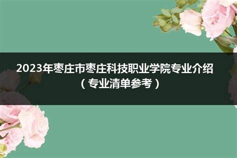 枣庄科技职业学院2024,2023,2022历年招生简章_招生计划 - 掌上高考