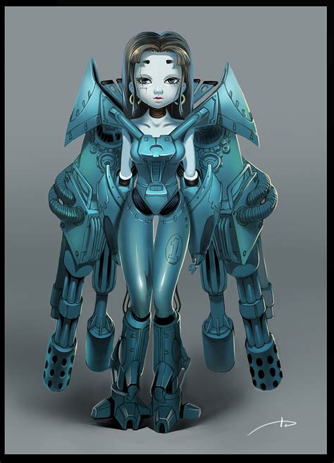 机械姬 美女 科幻 机器人 机械 AI 人工智能 芯片 数据 变形金刚 电脑 黑客 枪 女孩-cg模型免费下载-CG99