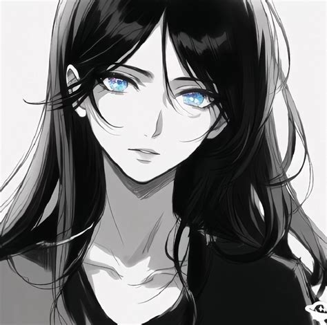 黑白漫动漫女头图片