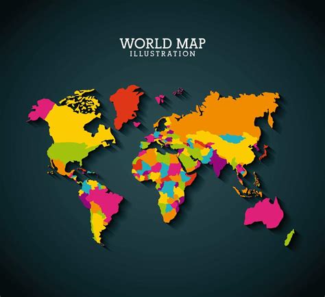PPT模板-素材下载-图创网彩色世界地图Ai矢量可编辑切割地图-PPT模板-图创网