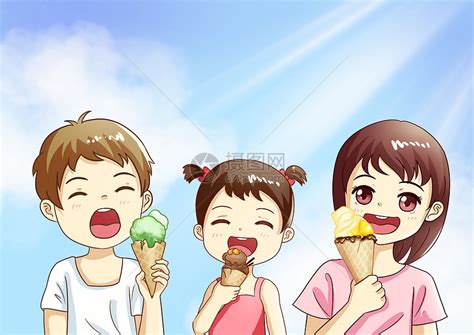 夏天吃冰淇淋插画图片下载-正版图片400167475-摄图网