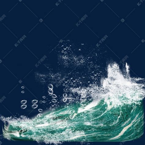 蓝色大海海涛波浪元素素材图片免费下载-千库网
