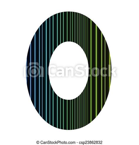 Colorful illustration with neon letter o on white background. | CanStock