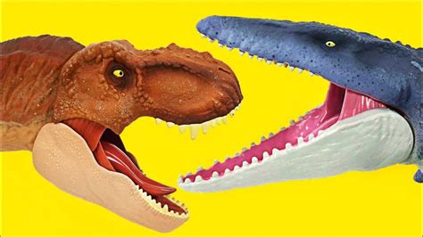侏罗纪世界恐龙摩萨龙VS超级巨型霸王龙！哪个更厉害一点呢？_腾讯视频