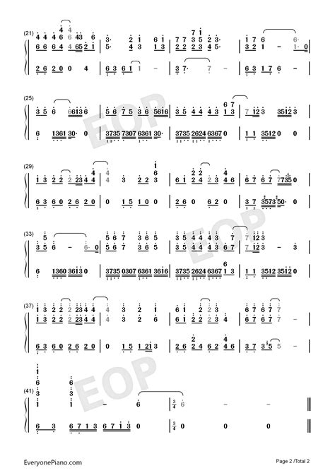 一见钟情-《新还珠格格》插曲双手简谱预览2-钢琴谱文件（五线谱、双手简谱、数字谱、Midi、PDF）免费下载