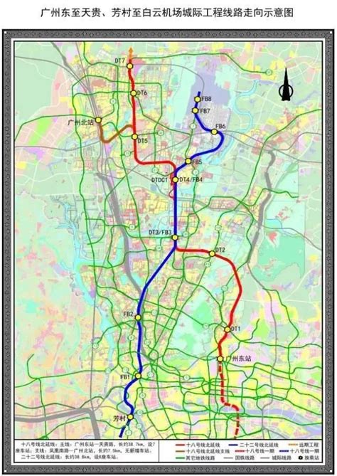 2020广州地铁18号线和22号线线路图（站点）- 广州本地宝