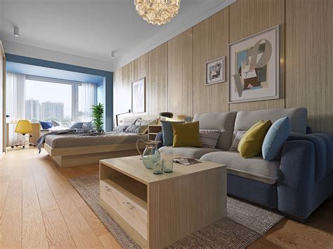 现代公寓单人间 - 效果图交流区-建E室内设计网