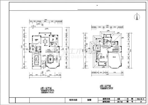 二层独栋别墅方案设计CAD图_土木在线