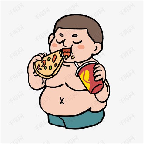 卡通人物大肚腩贪吃的胖子素材图片免费下载-千库网