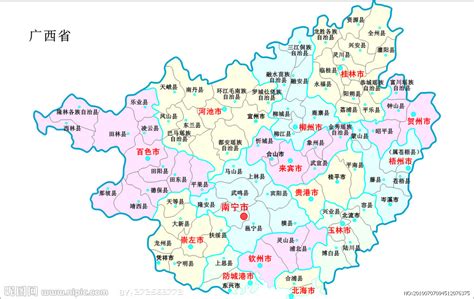 广西壮族自治区政区地图 - 广西地图 - 地理教师网