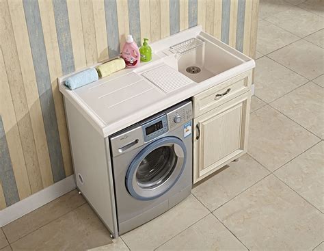 现代铝合金阳台柜洗衣机一体组合洗手盆带搓衣板多功能收纳储物柜-阿里巴巴