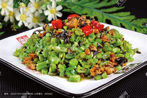 榄菜肉沫四季豆,中国菜系,食品餐饮,摄影素材,汇图网www.huitu.com