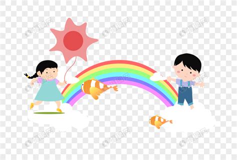 儿童水彩画图片 "美丽的彩虹"少年宫作品欣赏 肉丁儿童网
