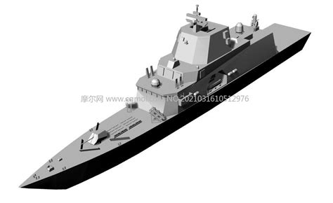 美国ffgx护卫舰3D模型,STL格式_军舰模型下载-摩尔网CGMOL