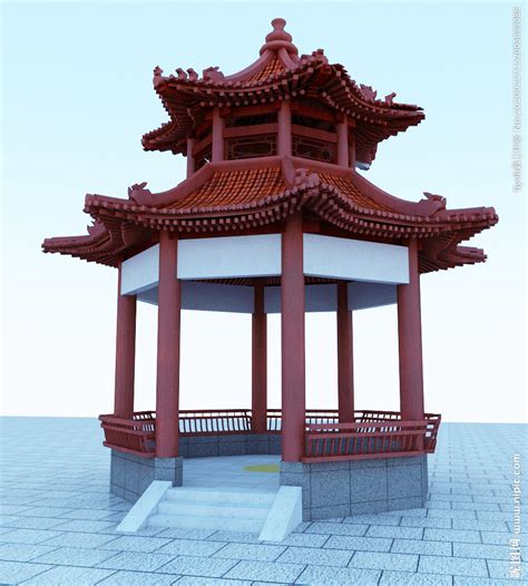 中国古典亭子3d模型3dmax素材免费下载_红动中国
