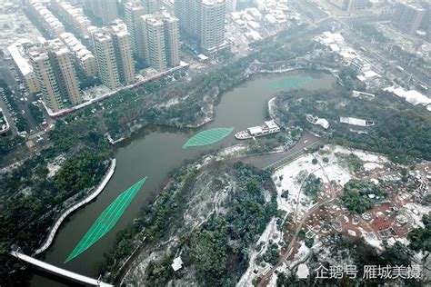 航拍衡阳平湖公园雪景：不一样的视角，不一样的震撼！