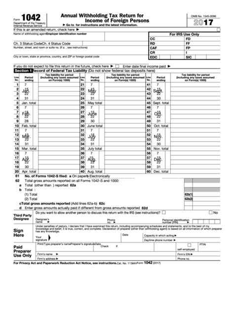 Instructions For Form 1042 - Annual Withholding Tax Return For U.s ...