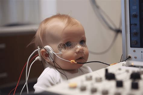 电极测试听力的幼儿高清图片下载-正版图片600117147-摄图网