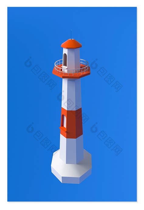 blender 砖砌灯塔3d模型素材资源免费下载-Blender3D模型库