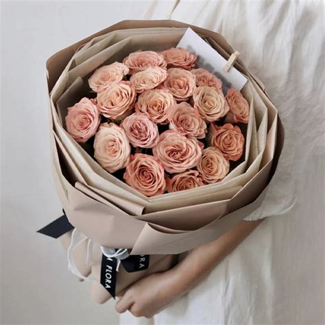 19朵卡布奇诺花束咖啡色纸双层包装如图订单详情-花娃-中国最大花店加盟平台