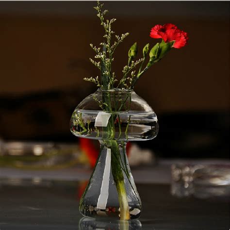 厂家直销创意蘑菇花瓶 透明玻璃水培花瓶家居装饰特色香薰瓶摆件-阿里巴巴