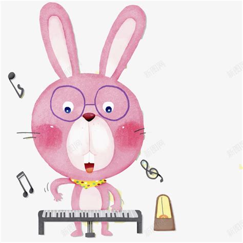 一只弹钢琴的小兔子png图片免费下载-素材7yyWWgVae-新图网