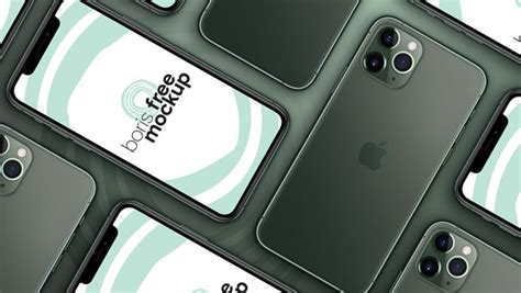 苹果iPhone 11 Pro Max手机正面三视图展示样机图片设计模板素材 - 设计盒子