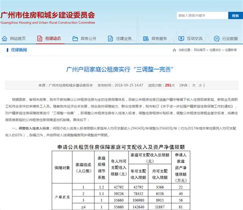 广州调整户籍家庭住房保障标准：公租房收入线上调 住房租赁补贴提高